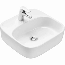 Тумба с раковиной и столешницей Aquaton Либерти 90/Одри Soft 42, дуб эльвезия, белый глянец