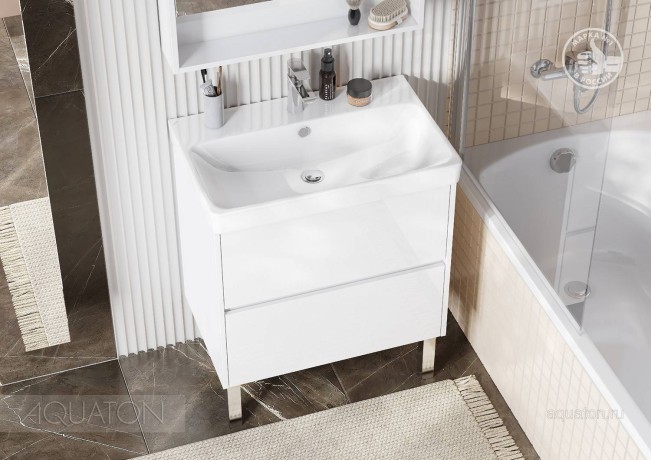 Тумба с раковиной Aquaton Сканди 70 белый